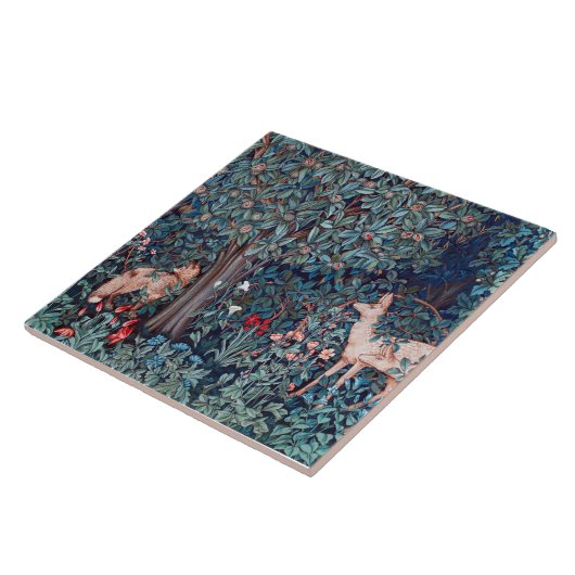 Dieren in het bos, William Morris Tegeltje (Zijkant)