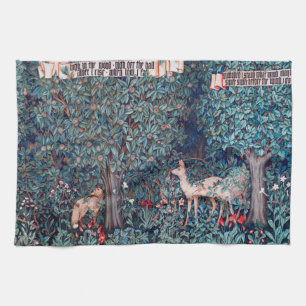 Dieren in het bos, William Morris Theedoek