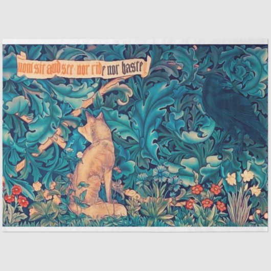 Dieren in het bos, William Morris Tissue Paper Tissuepapier (Voorkant)