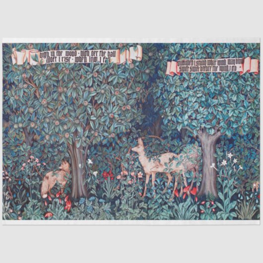 Dieren in het bos, William Morris Tissuepapier (Voorkant)
