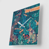 Dieren in het bos, William Morris Vierkante Klok (Hoek)