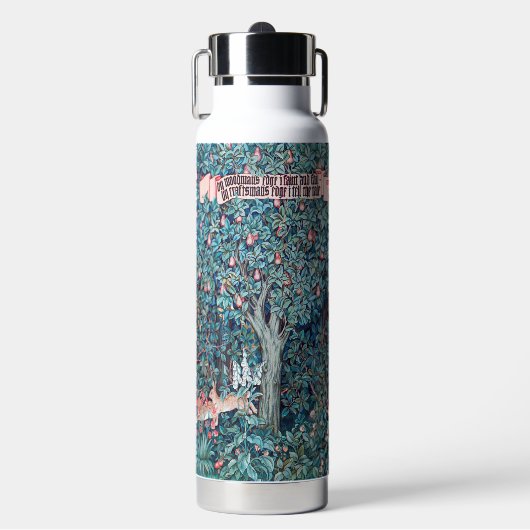 Dieren in het bos, William Morris Waterfles (Voorkant)