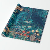Dieren in het bos, William Morris Wrapping Pap Cadeaupapier (Uitgerold)