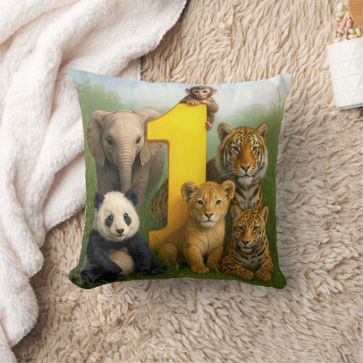 Dieren in het wild Baby's Met een Nummer Een Kussen (Deken)