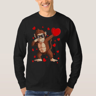 Dieren in het wild Dab Dabbende Aap Valentijnsdag T-shirt