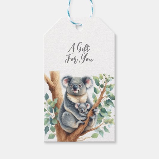 Dieren in het wild Koala Cadeaulabel (Voorkant)
