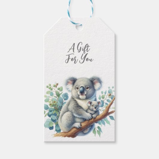 Dieren in het wild Koala Cadeaulabel (Voorkant)