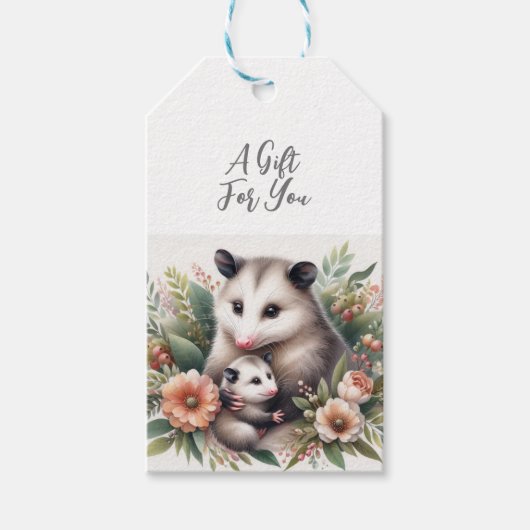 Dieren in het wild Opossum Cadeaulabel (Voorkant)
