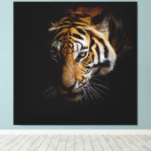 Dieren in het wild - Tijger Canvas Afdruk (Insitu (Houten vloer))