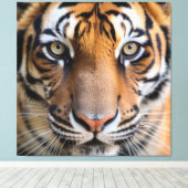 Dieren in het wild - Tijger Canvas Afdruk (Insitu (Houten vloer))