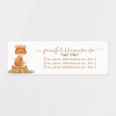 Dieren in het wild Vos cartoon aquarel Bloem Labels (Design 1)