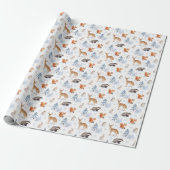 Dieren in het winterbos Wilde dieren Kerstmis Cadeaupapier (Uitgerold)