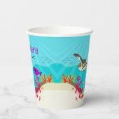 Dieren in het Zee van de Kleurrijke Oceaan Papieren Bekers (Achterkant)