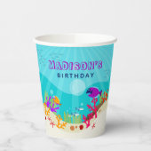 Dieren in het Zee van de Kleurrijke Oceaan Papieren Bekers (Links)