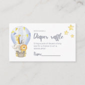 Dieren in Hete Luchtballon Luier Raffle Kaart (Voorkant)