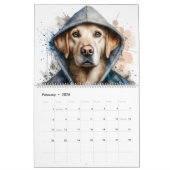 Dieren in Hoodies Splatter Art 2025 12 maand Kalender (Feb 2026)