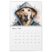 Dieren in Hoodies Splatter Art 2025 12 maand Kalender (Feb 2026)