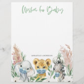 Dieren in masker geslacht neutrale wensen voor bab briefhoofd (Voorkant)