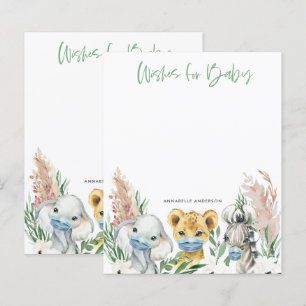 Dieren in maskerneutrale wensen voor baby