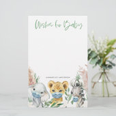 Dieren in maskerneutrale wensen voor baby briefpapier (Staand voorkant)