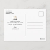 Dieren in maskers rijden op Baby shower Briefkaart (Achterkant)