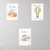 Dieren in Vliegtuig kwekerij Decor Aangepaste teks Muurkunst Sets (Voorkant)