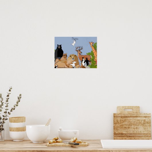 Dieren in vrede poster (Keuken)