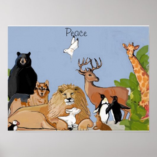 Dieren in vrede poster (Voorkant)