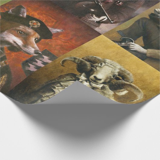  dieren in wasgoed cadeaupapier (Hoek)