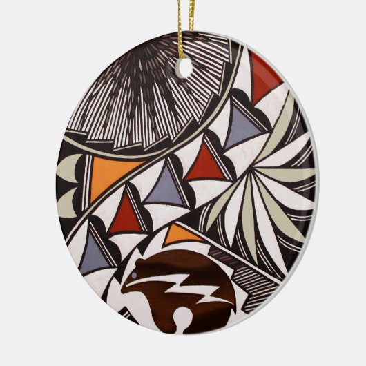 DIEREN Inheemse Amerikaanse Folk Art BEER Icon Keramisch Ornament (Links)