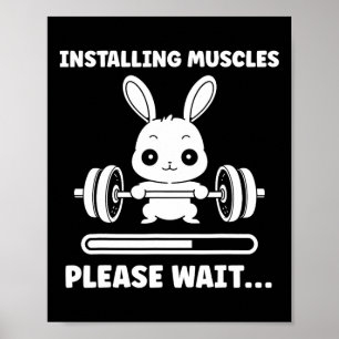 Dieren installeren spieren fitness bodybuilding Ra Poster