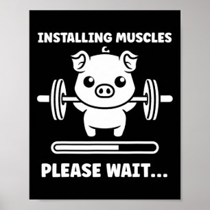 Dieren installeren spieren fitness bodybuilding va poster