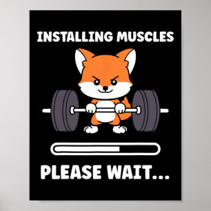 Dieren installeren spieren fitness krachttraining poster