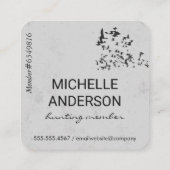 Dieren/jachtgemeenschap Vierkante Visitekaartje (Achterkant)