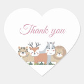 Dieren Jungle Baby Shower - Bedankt Ovale Sticker (Voorkant)