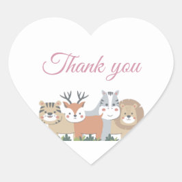 Dieren Jungle Baby Shower - Bedankt Ovale Sticker