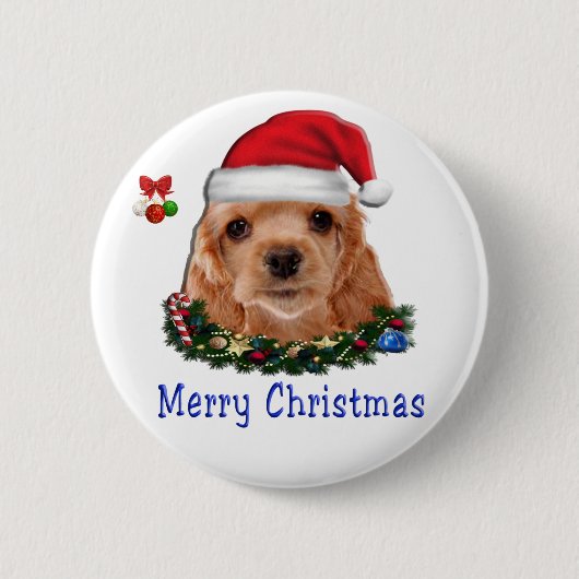 Dieren Kerst Ronde Button 5,7 Cm (Voorkant)