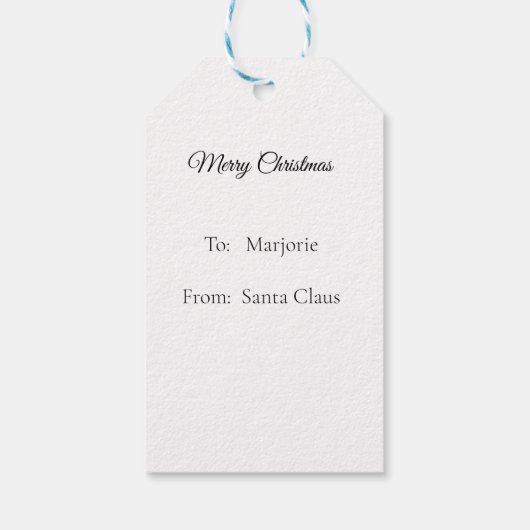 Dieren Kerstmis Cadeaulabel (Achterkant)