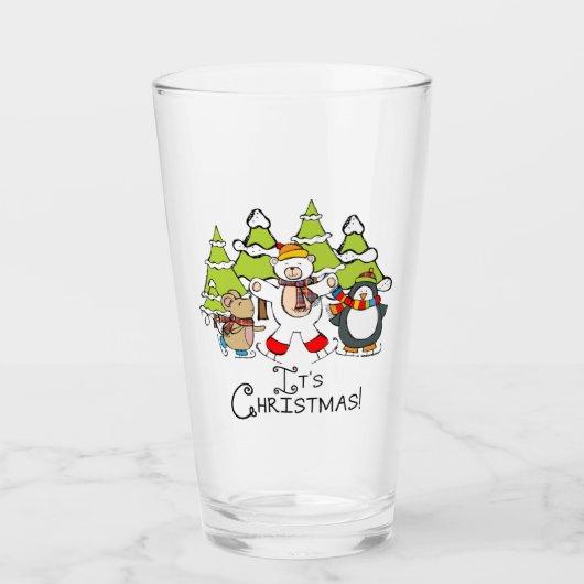 Dieren Kerstmis Glas (Voorkant)