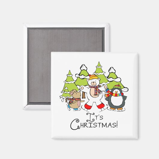 Dieren Kerstmis Magneet (Voorkant / Achterkant)