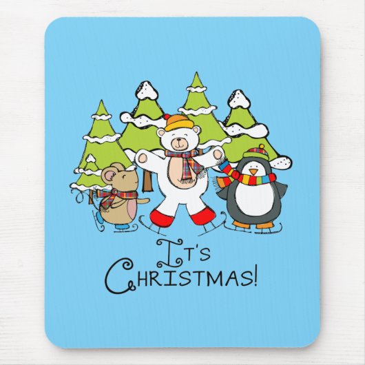 Dieren Kerstmis Muismat (Voorkant)