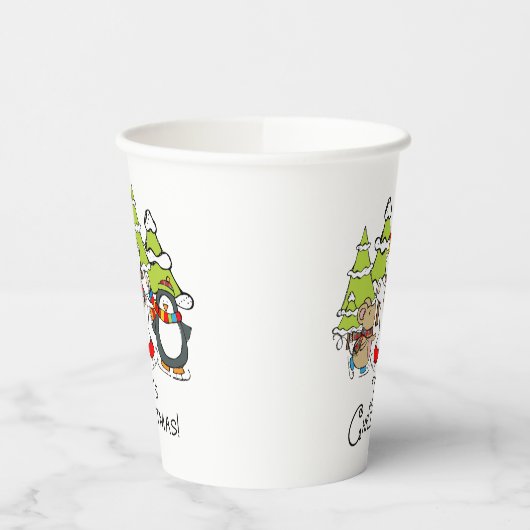 Dieren Kerstmis Papieren Bekers (Links)