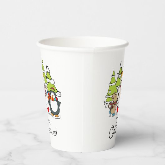Dieren Kerstmis Papieren Bekers (Rechts)