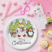 Dieren Kerstmis Papieren Bordje (Feest)