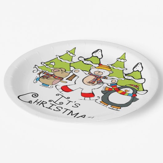 Dieren Kerstmis Papieren Bordje (Gekanteld)