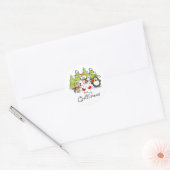 Dieren Kerstmis Ronde Sticker (Envelop)