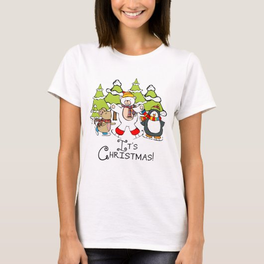 Dieren Kerstmis T-shirt (Voorkant)