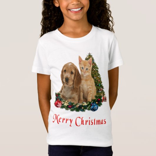 Dieren Kerstmis T-shirt (Voorkant)