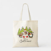 Dieren Kerstmis Tote Bag (Achterkant)