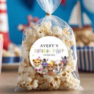 Dieren Kinder Verjaardag Ronde Sticker
